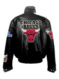 Jeff Hamilton Chicago Bulls leather puffer jacket