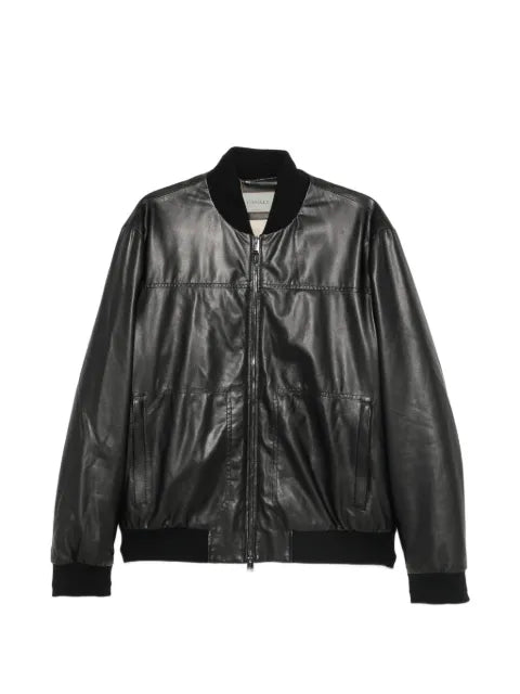 Canali zip-up leather jacket