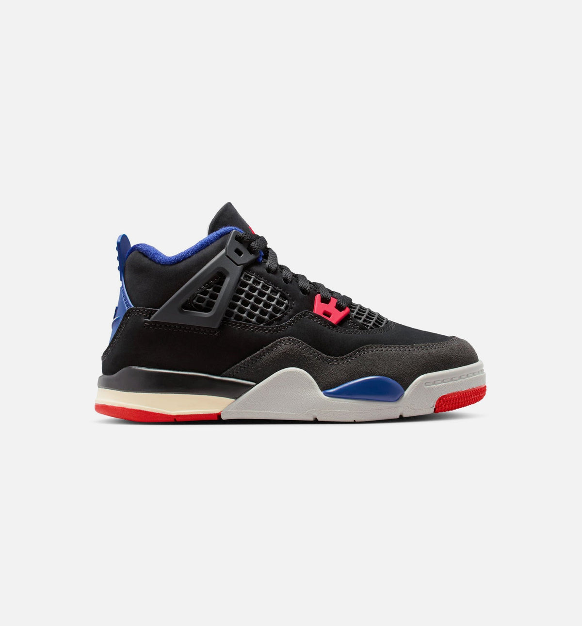 Air Jordan 4 Retro Rare Air | Preschool Lifestyle Shoe | Black/Fire Red/Deep Royal Blue