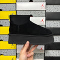 UGG Kallen Lace Platform Boot – Women’s Suede Ankle Boot with Neoprene Collar & Neon Pull Tab in Black