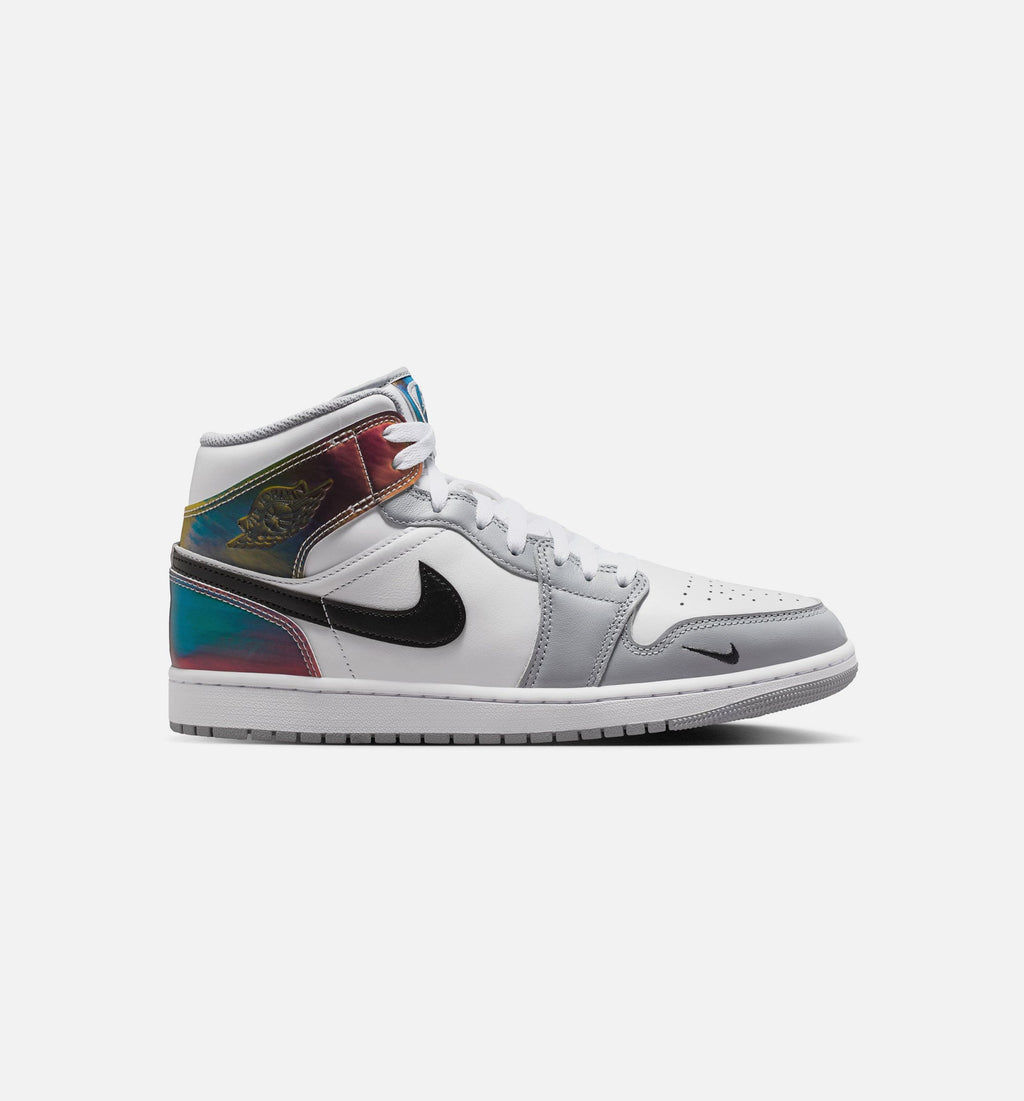 Air Jordan 1 Mid SE Men's Lifestyle Shoes - Black/White/Wolf Grey