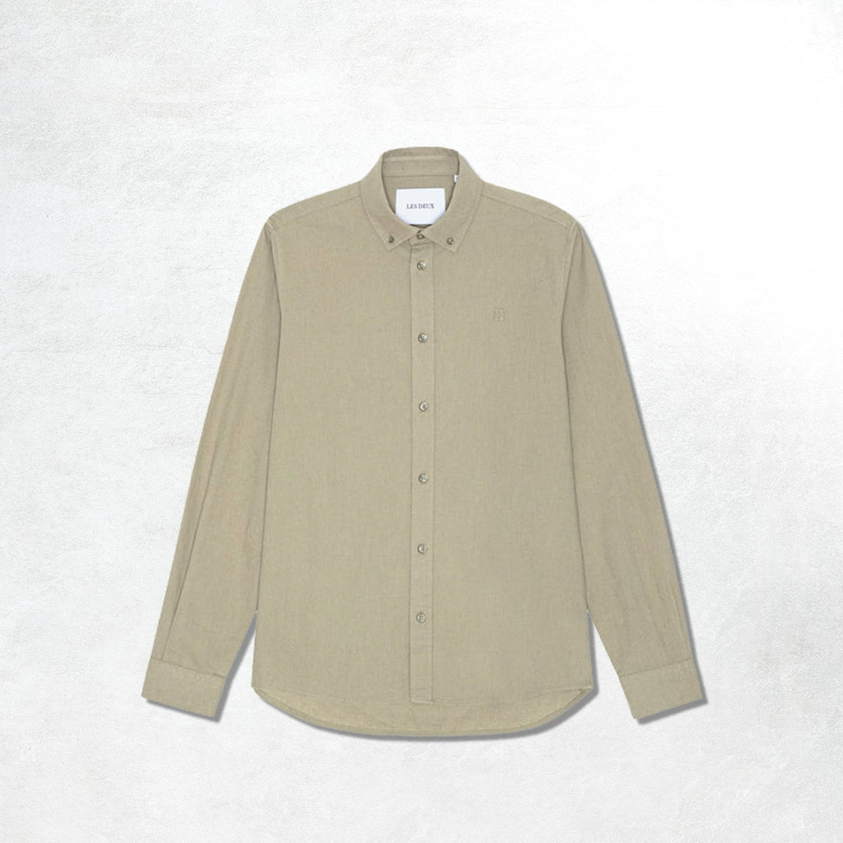 Les Deux Konrad Cotton Linen Shirt: Laurel Oak Sand