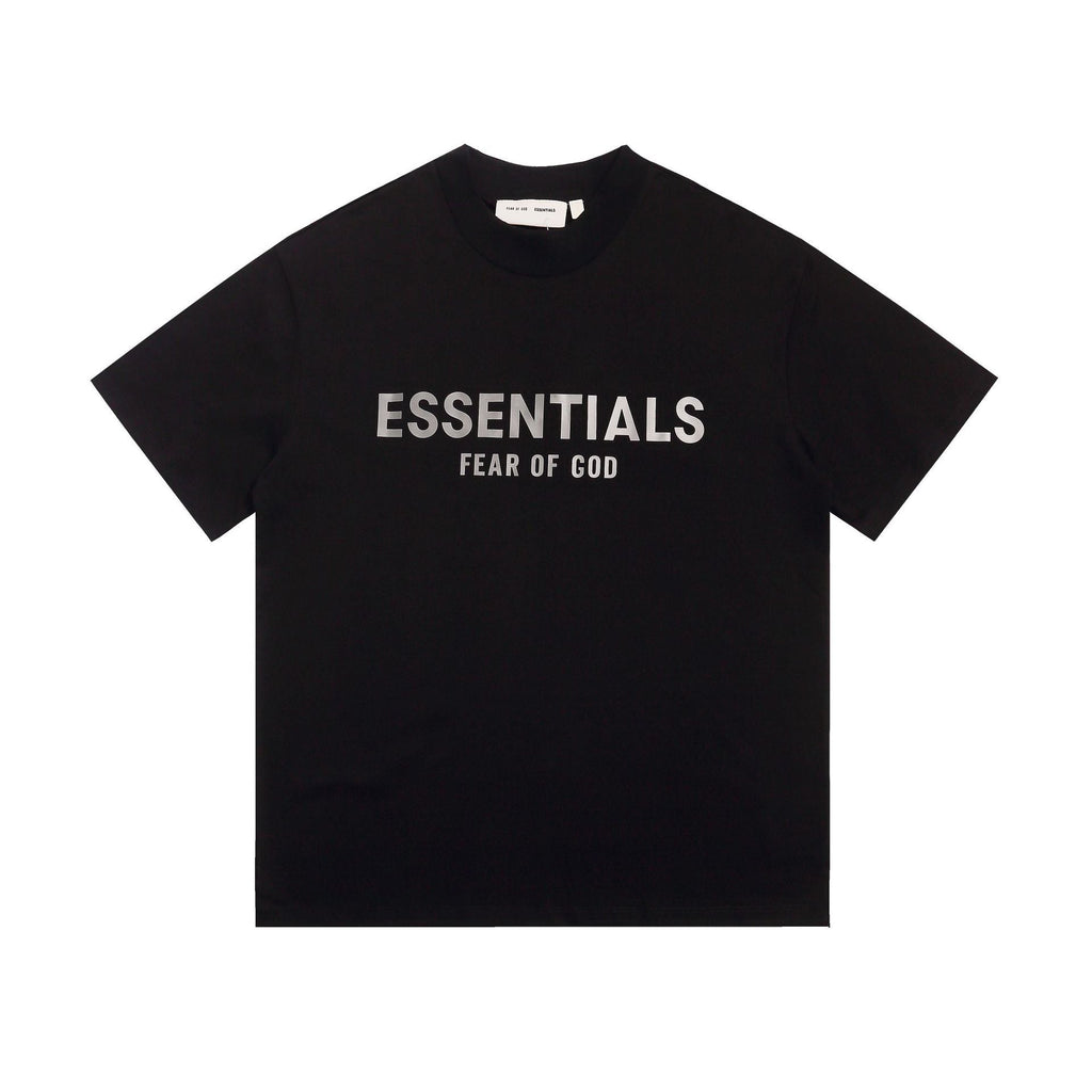 Fear Of God Essentials Silver Foil Letter Print Tee Streetwear Unisex