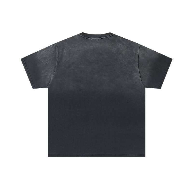 VALE USA Washed Black Car Graphic T-Shirt