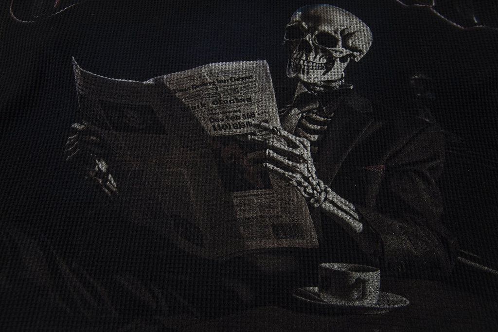 Godspeed Newspaper Skull Graphic Long-Sleeve T-Shirt