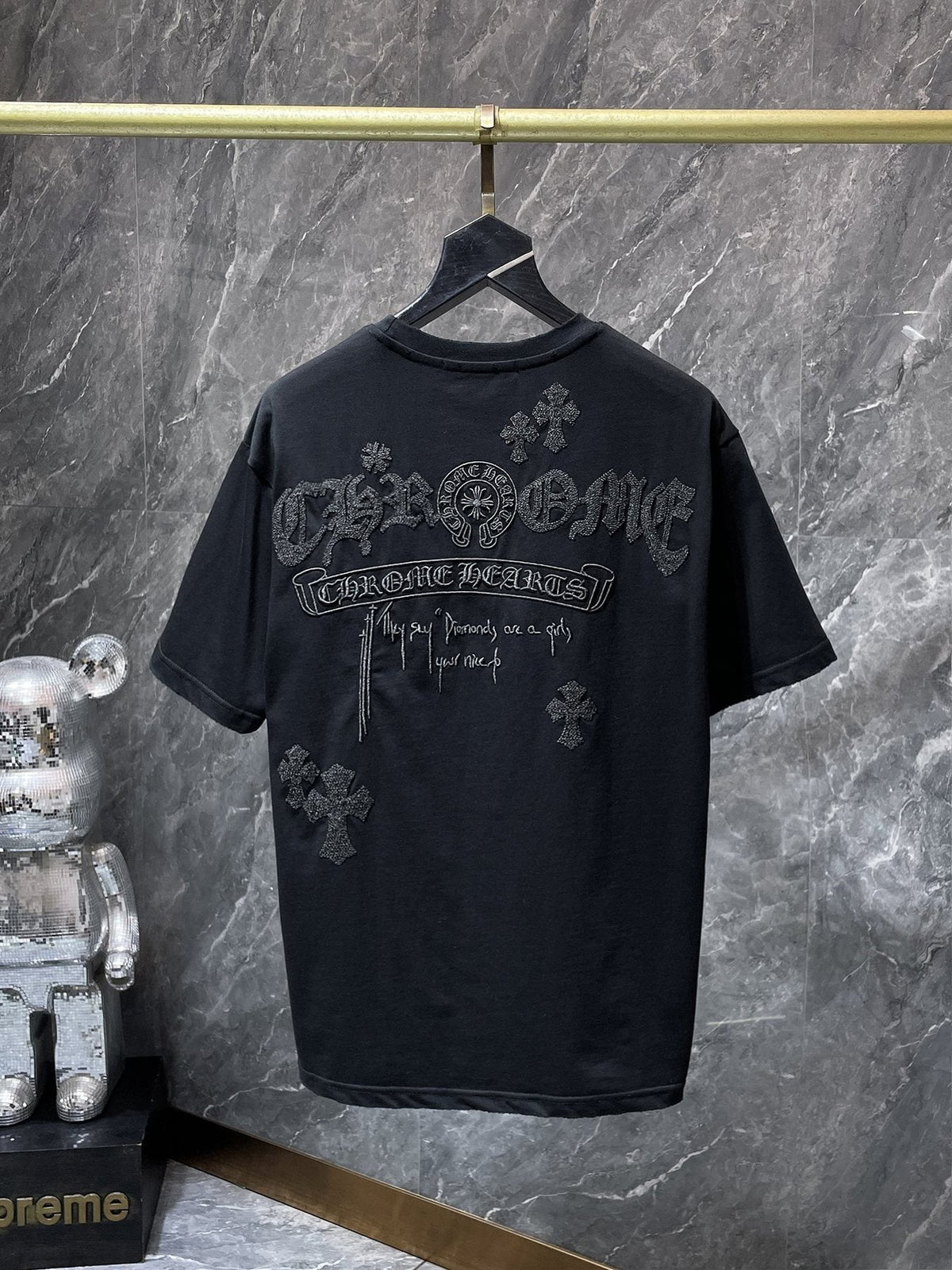 Chrome Hearts Horseshoe & Script Embroidered Graphic T-Shirt