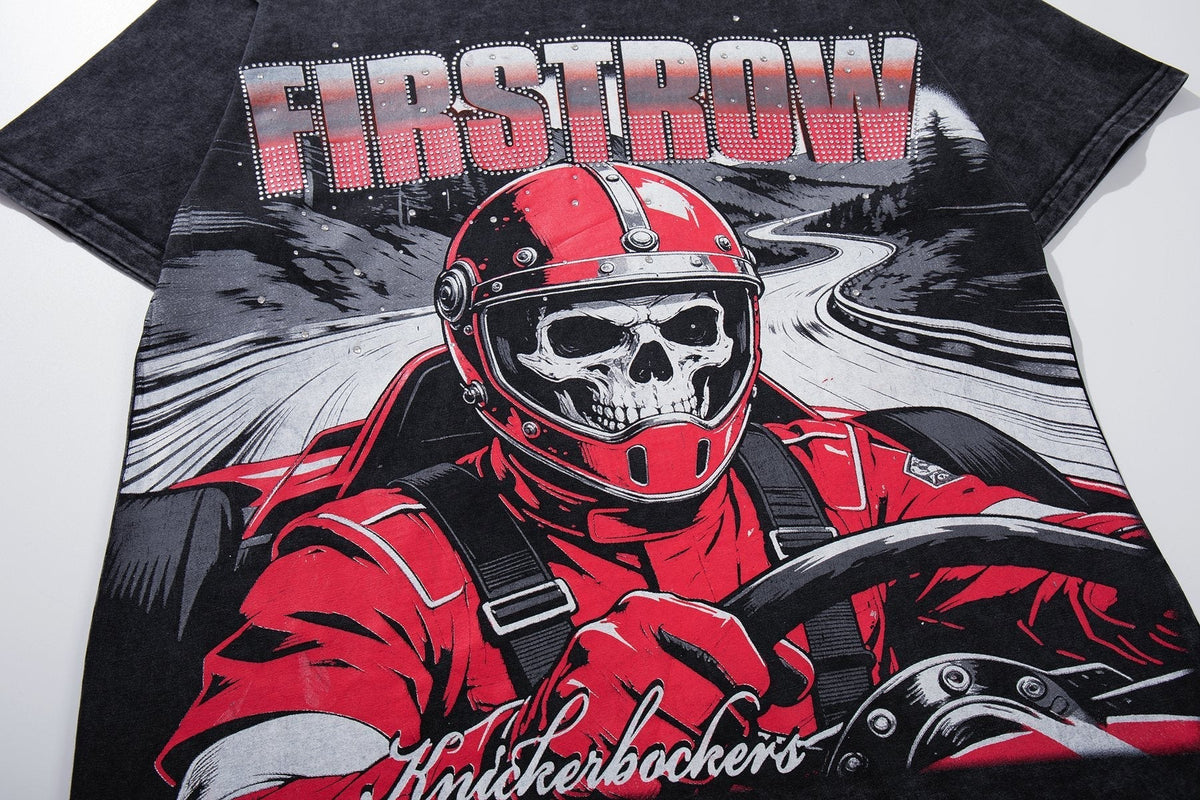MAJESTIK Racing Skull Graphic T-Shirt