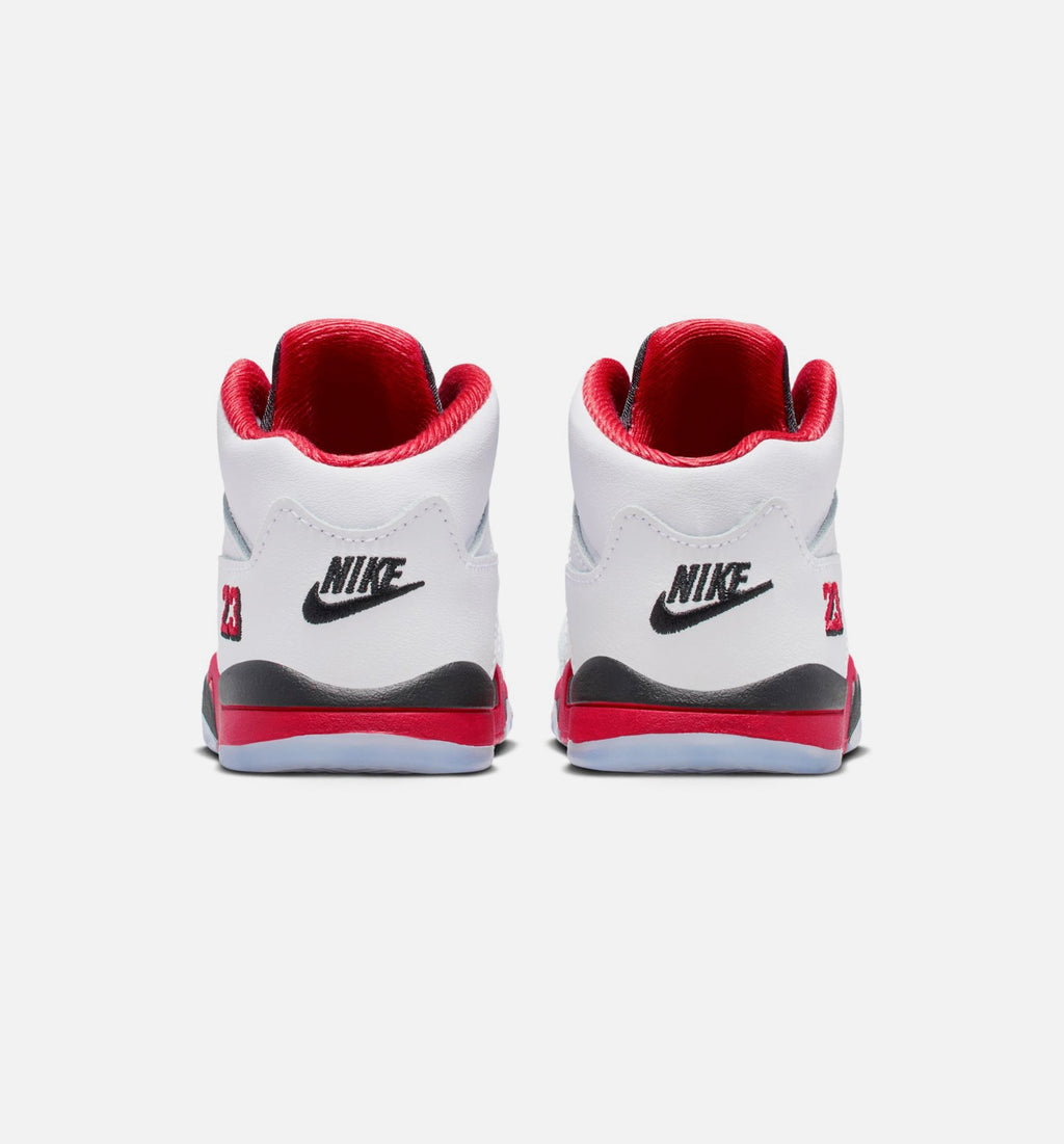 Air Jordan 5 Retro "Fire Red" Infant/Toddler Shoe – Fire Red/White