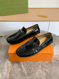 Gucci Men's Black Metal-Detail Loafers - Rubber Outsole