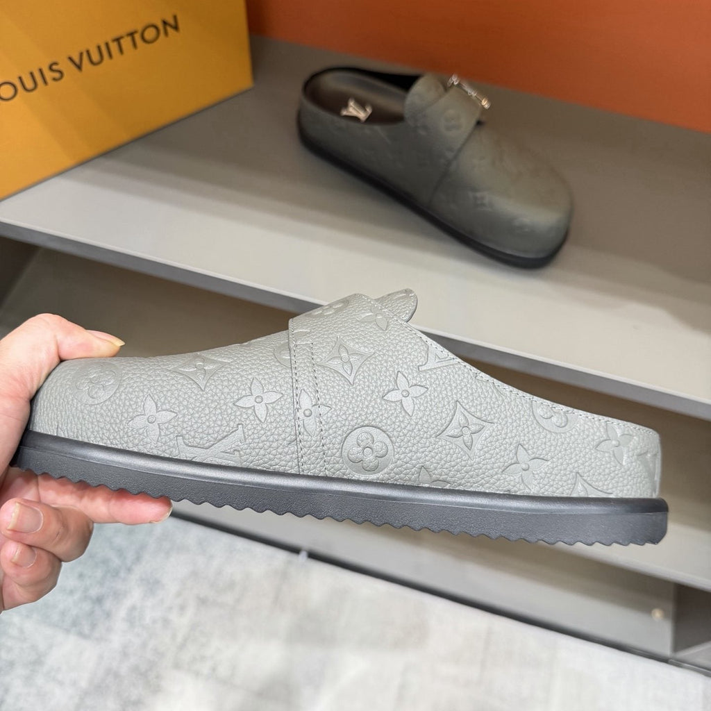 Louis Vuitton Monogram Buckle Slide Sandals