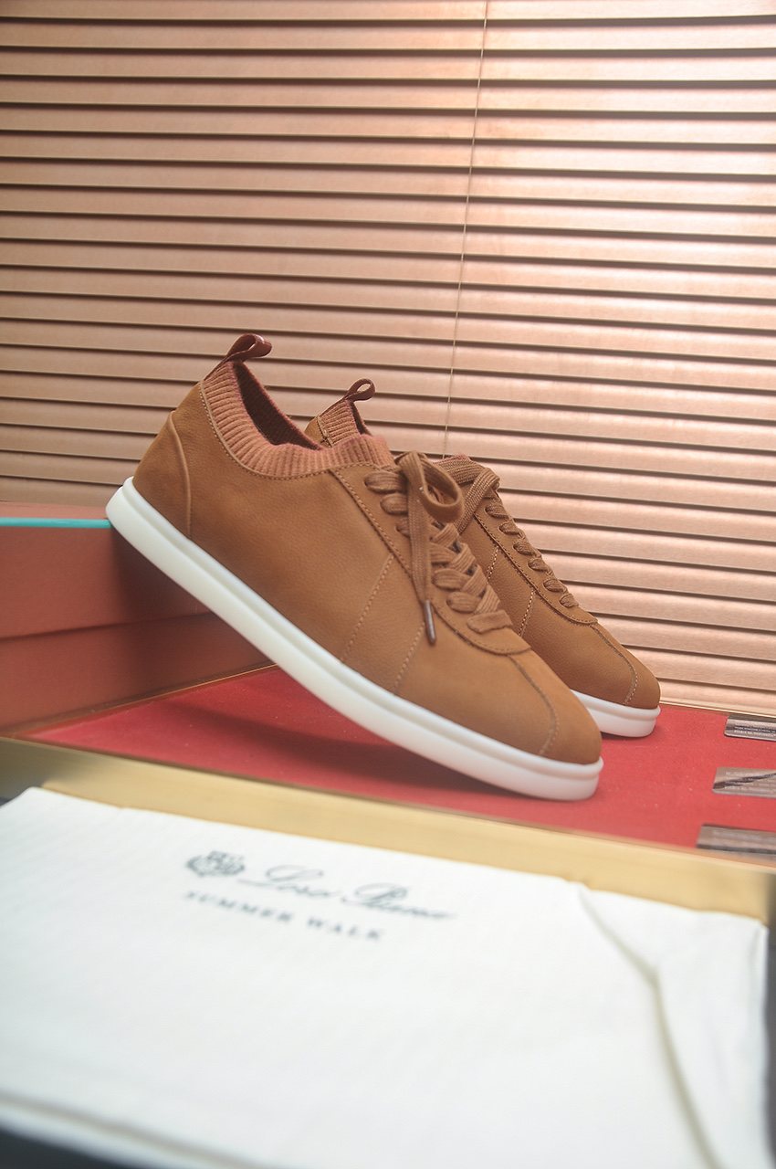 Loro Piana Low-Top Lace-Up Sneakers - Low-Profile Rubber Sole