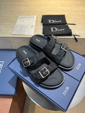 Dior Men's Aqua Buckle Slide Sandals
